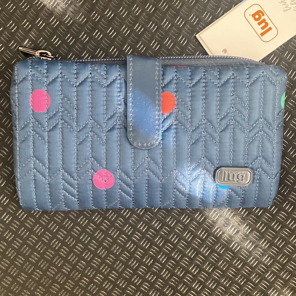 NEW Tram wallet NWT! in multi dot navy
